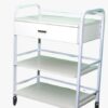 Medical White Trolley (2 Shelves 1 Drawer)