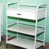 Medical White Trolley (2 Shelves 1 Drawer)