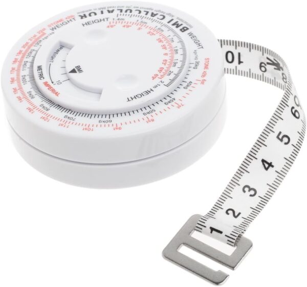 BMI Body Measure Tape – 150cm / 200cm Retractable Measuring Tape for Body Fat & Fitness