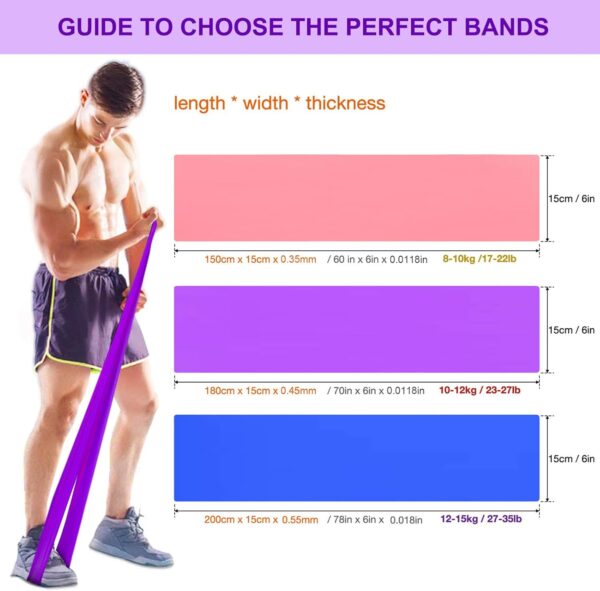 Therabands Set of 3 – Tall Resistance Bands for Fitness, Yoga, and Physical Therapy - Image 2