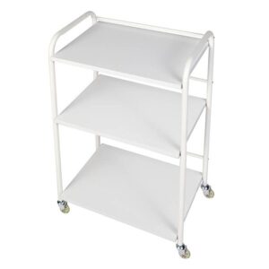 3-Shelf Medical Trolley – Steel Frame with Wooden Shelves