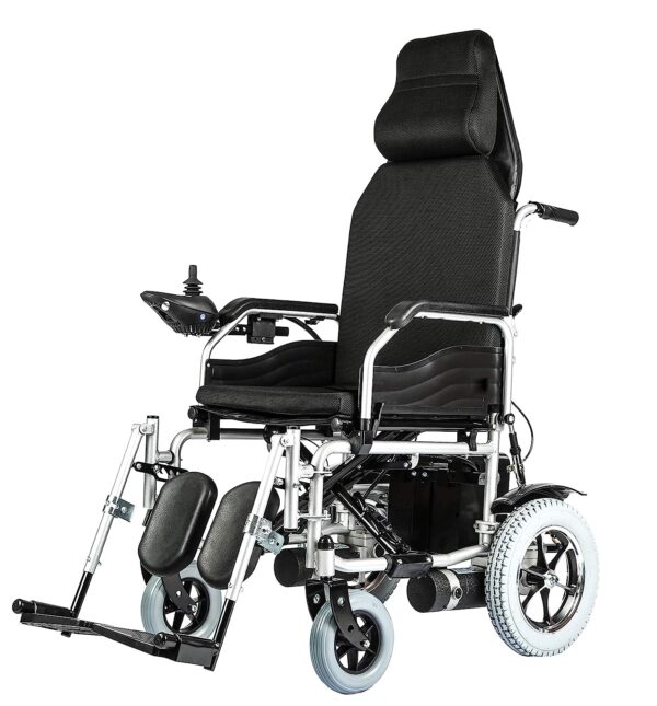 Reclining Electric Wheelchair – Lightweight, Foldable, Dual Motor, Adjustable Backrest & Footrest - Image 2