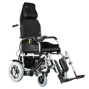 Reclining electric wheelchair Lebanon – foldable, dual motor, adjustable back and footrest