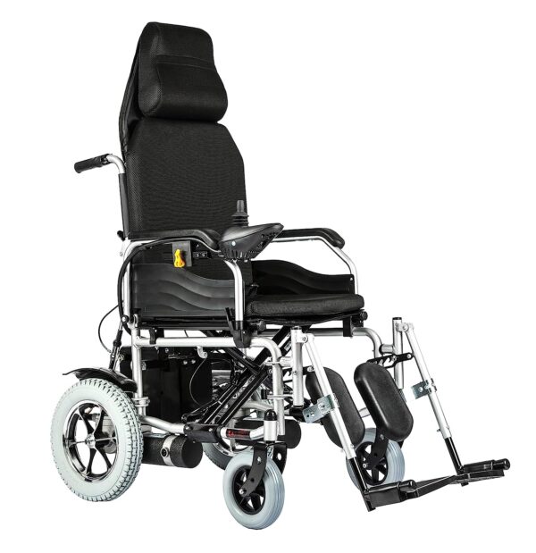 Reclining electric wheelchair Lebanon – foldable, dual motor, adjustable back and footrest