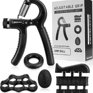 5-in-1 Hand Grip Set Strengthener Kit (Adjustable) – Build Strength & Relieve Stress