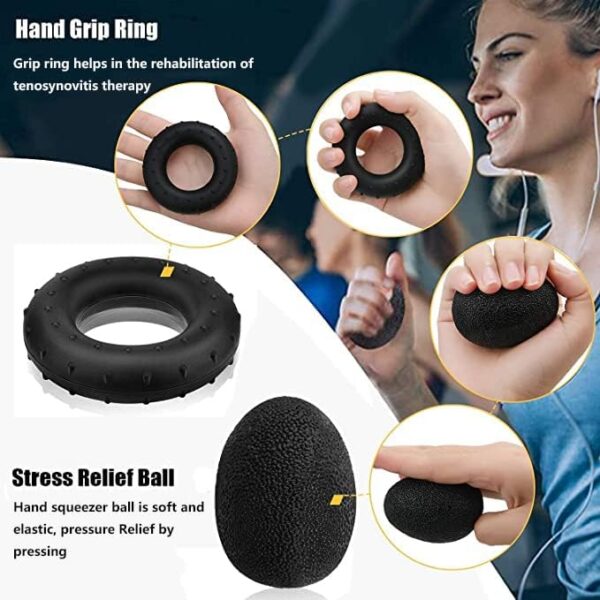 5-in-1 Hand Grip Set Strengthener Kit (Adjustable) – Build Strength & Relieve Stress - Image 3