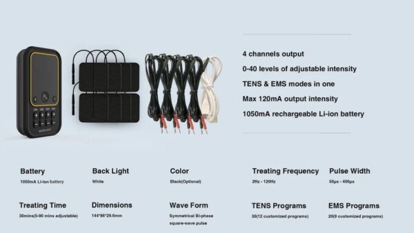 4-Channel TENS+EMS Electrotherapy Machine – Professional Pain Relief & Muscle Stimulation - Image 5