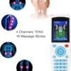 Electrotherapy 2-in-1 EMS TENS 4 channel – 16 Modes & 20 Intensity Muscle Stimulator for Pain Relief & Fitness