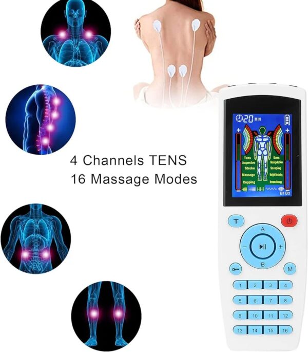 EMS TENS Electrotherapy– 16 Modes & 20 Intensity Muscle Stimulator for Pain Relief & Fitness - Image 2