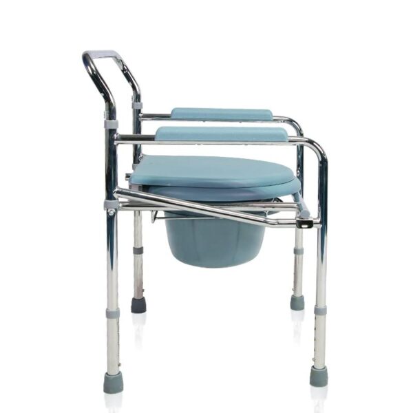 Folding Commode Chair – Height Adjustable, Lightweight & Portable for Elderly and Homecare - Image 6