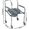 Wheeled commode Chair – Foldable