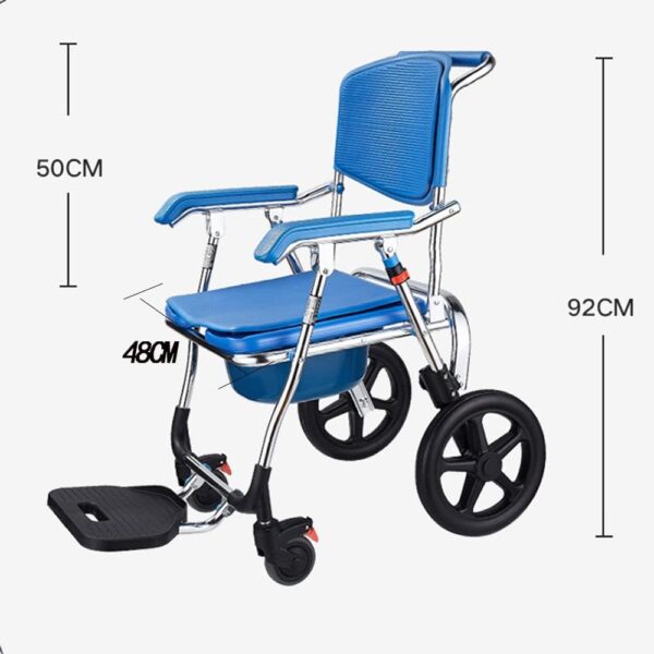 4-in-1 Wheeled Commode Chair For shower - Image 6