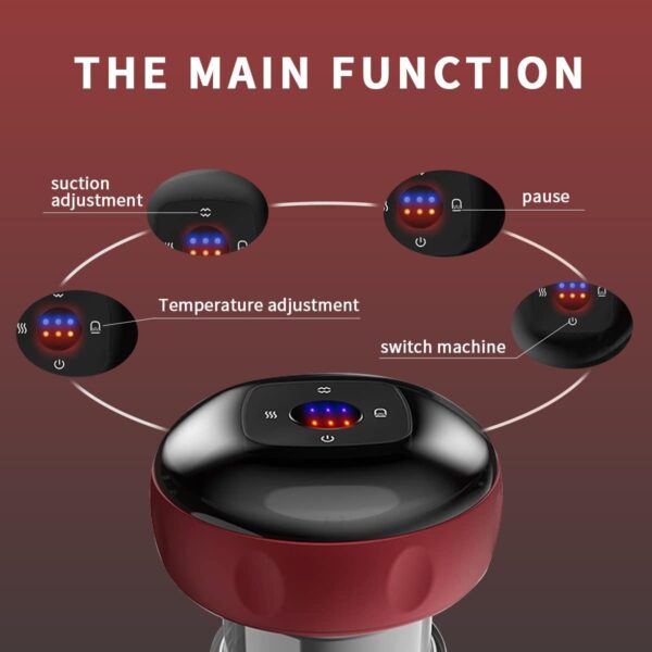 Electric Cupping Machine 3-in-1 – Suction, Red Light, Vibration Therapy - Image 4