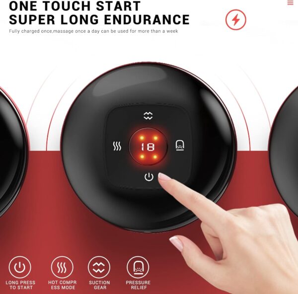 Electric Cupping Machine 3-in-1 – Suction, Red Light, Vibration Therapy - Image 6