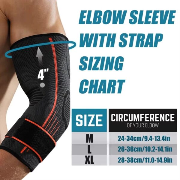 Elbow Support Brace with Strap – Compression Sleeve for Pain Relief