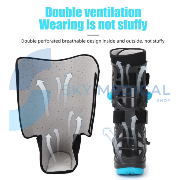 Inflatable Walking Boot – Tall Foam Air Cast with Dual Pumps for Leg Injury Support - Image 7
