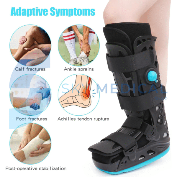Inflatable Walking Boot – Tall Foam Air Cast with Dual Pumps for Leg Injury Support - Image 2