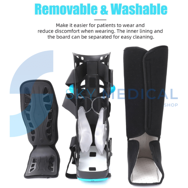 Inflatable Walking Boot – Tall Foam Air Cast with Dual Pumps for Leg Injury Support - Image 3