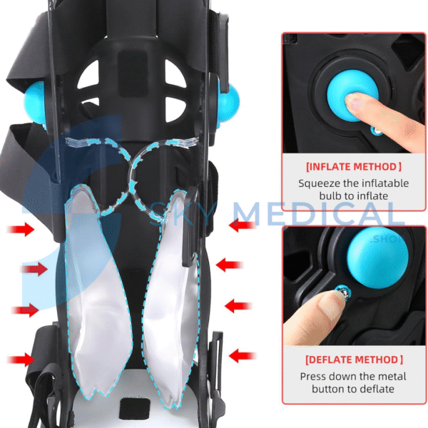 Inflatable Walking Boot – Tall Foam Air Cast with Dual Pumps for Leg Injury Support - Image 5
