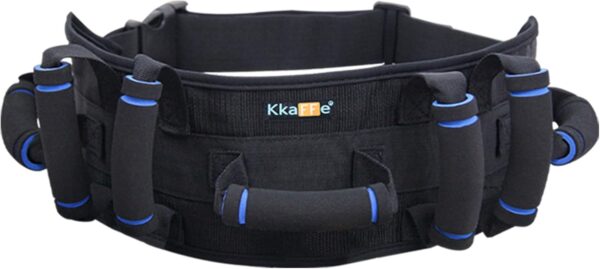 Assistive gait belt with multiple handles for patient transfer
