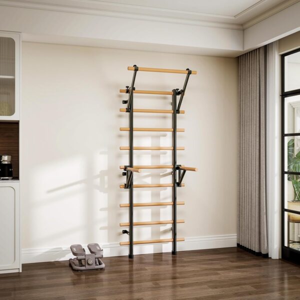 SKY-ProWall™ Elite Swedish Wall Ladder (Wall Bars / Espalier) with Adjustable Pull-Up & Dip Platform
