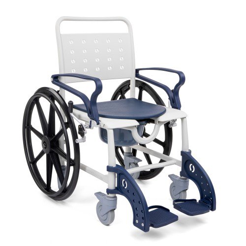 3-in-1 Commode Wheelchair Shower Chair with Brakes – Premium