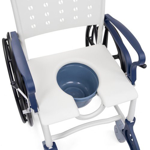 3-in-1 Commode Wheelchair Shower Chair with Brakes – Premium