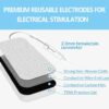 Electrotherapy Electrodes 5x10 cm – Pigtail Wire – 2 mm Pin Connector – Pack of 2