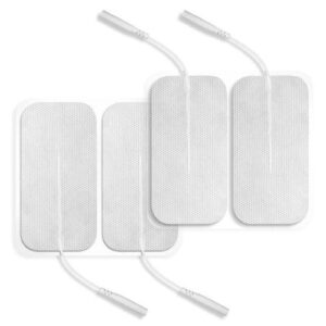 Electrotherapy Electrodes 5x10 cm – Pigtail Wire – 2 mm Pin Connector – Pack of 2