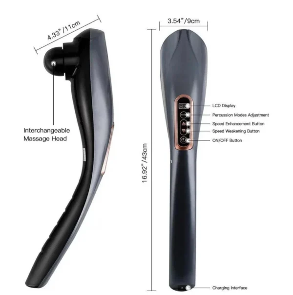 Electric Handheld Body Massager 6-in-1 (Rechargeable & AC)