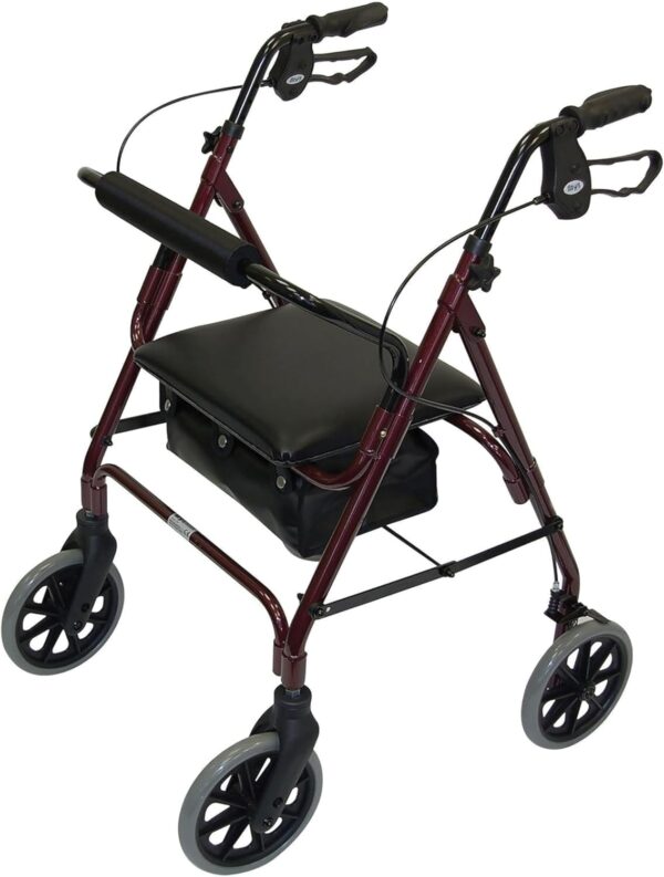 Aluminum Rollator Walker with Seat & Brakes 4 Wheel