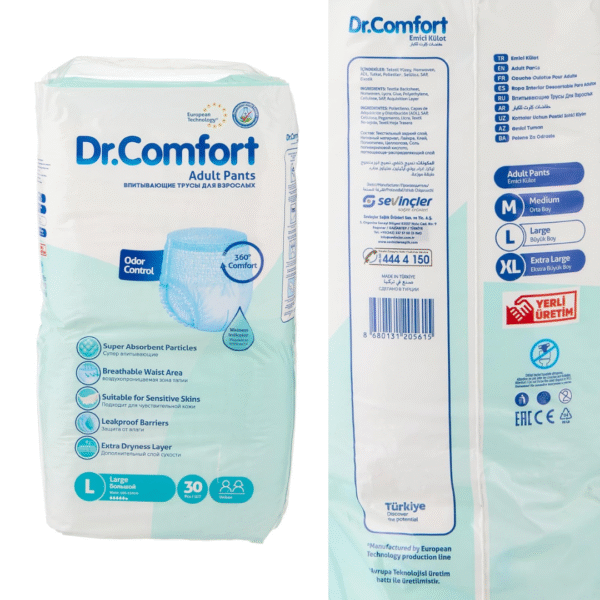 Dr Comfort Adult Pull Up Diapers 30pcs pack – Leakproof Pants