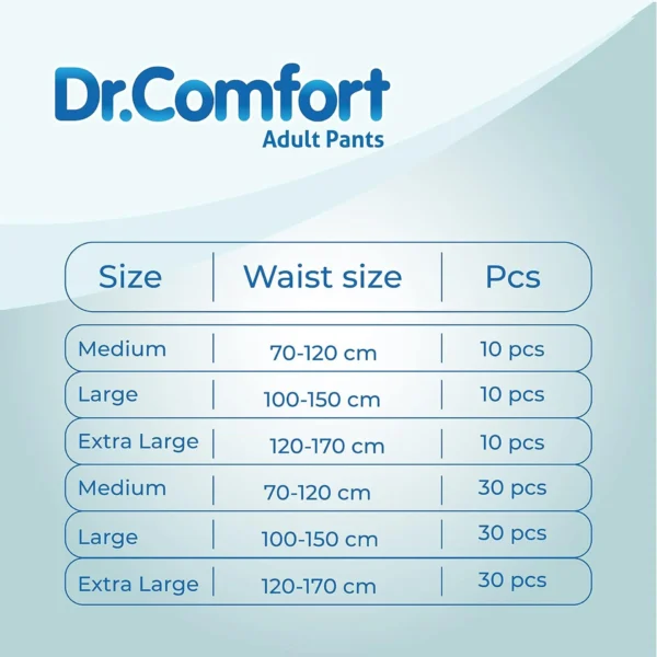 Dr Comfort Adult Pull Up Diapers 30pcs pack – Leakproof Pants