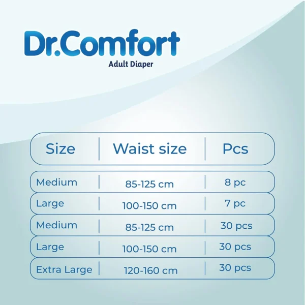 Dr Comfort Adult Diapers with Tabs 30pcs pack – Leakproof Pants