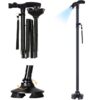 Foldable Walking Stick with LED Light Adjustable Cane