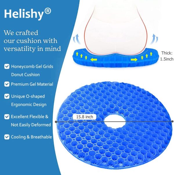 Gel Donut Cushion Cushion for Pressure Relief & Hemorrhoid Pain