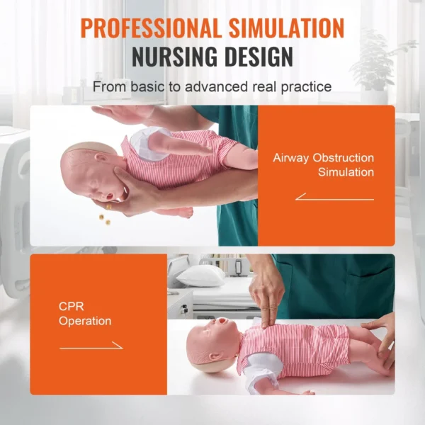 Infant CPR Dummy training model 3 Infant CPR Training Manikin with Carry Bag