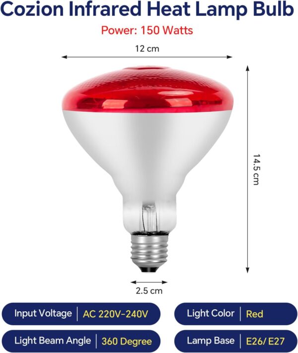 Infrared Heat Lamp Bulb E27 – 150W / 275W Physiotherapy