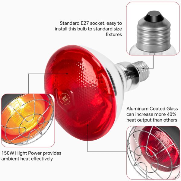 Infrared Heat Lamp Bulb E27 – 150W / 275W Physiotherapy