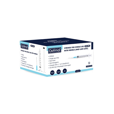 Syringes 3ml Optimal with Needle Luer Lock – 100/Pack