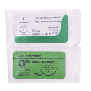 nylon-suture1 Surgical Sutures Nylon Non Absorbable (2/0–6/0) – 12 Pack