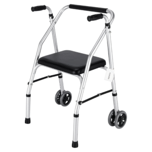 Wheeled Walker with Seat Aluminum Adjustable Mobility Walker