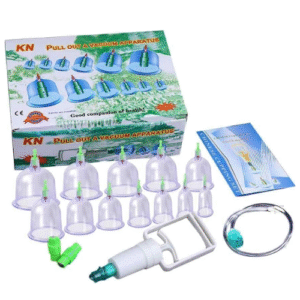 12PCS-KL-Pull-Out-a-Vacuum-Apparatus-PS32 Cupping Therapy Set (12 Cups + Vacuum Pump Gun)