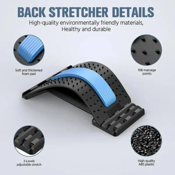 Back Stretcher Spine Deck Lumbar Pain Relief 3 Levels