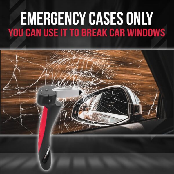 Car Assist Handle with Window Breaker, Seatbelt Cutter & LED Light
