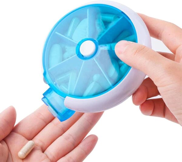 Circular Pill Box Storage 1 Rotating Circular pill organizer.