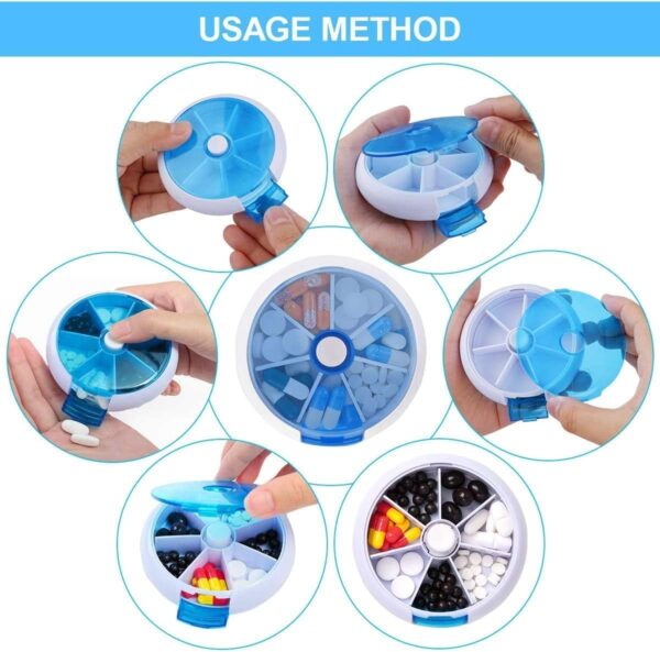 Circular Pill Box Storage (2) Rotating Circular pill organizer.