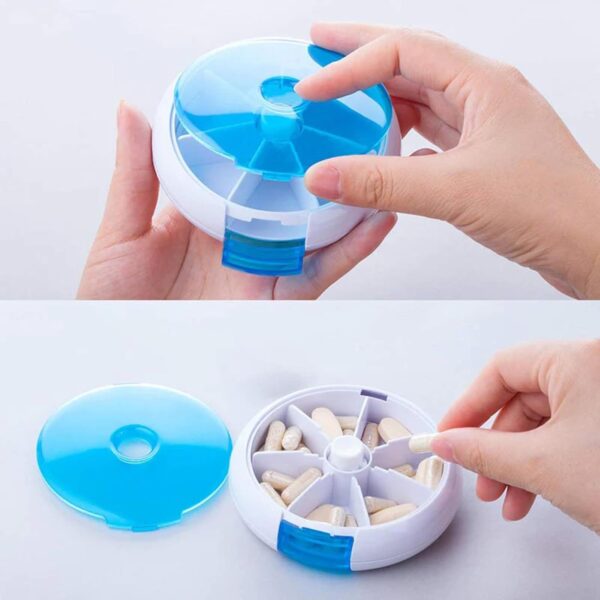 Circular Pill Box Storage 5 Rotating Circular pill organizer.
