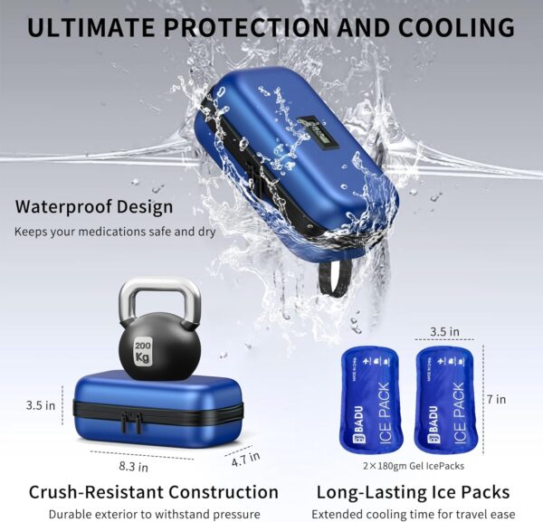 Digital Cooling Ice Pack - Syringe Cooling pack (3) Portable Insulin Cooling Bag Travel Case with Digital Temperature Display
