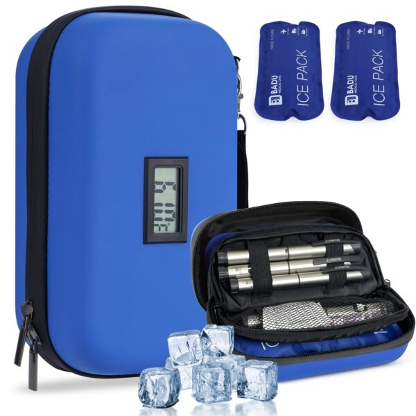 Digital Cooling Ice Pack - Syringe Cooling pack Portable Insulin Cooling Bag Travel Case with Digital Temperature Display